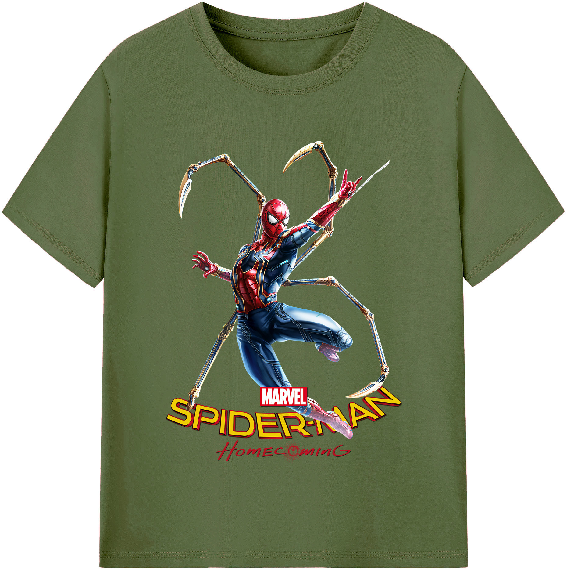 （画像用） Spider Man スパイダーマン 綿100％半袖Tシャツ（フロントプリント）